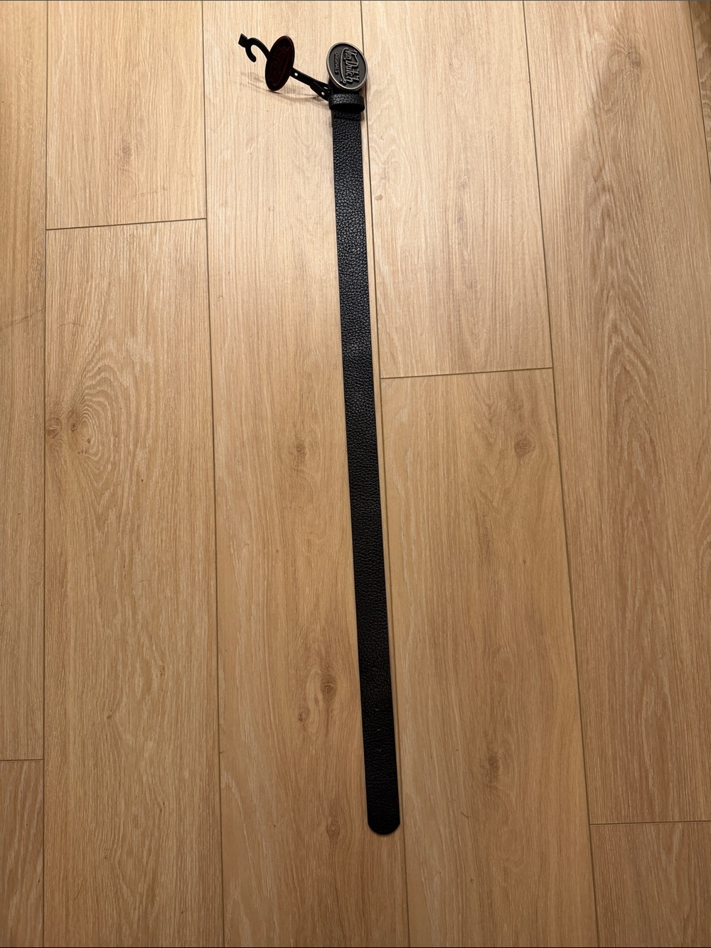 Von Dutch Black Belt with Silver Oval Logo Buckle - Picture 5 of 7